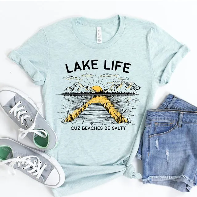 Lake Life T-shirt, Beach Shirts, Party Tshirt, Summer Shirt, Fishing Top, Gift For Her, Party Shirt, Vacation Shirts, Weekend Tshirt