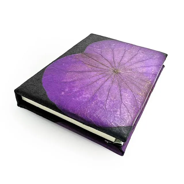 A6 Lotus Leaf Notebook - Purple (Case of 4)