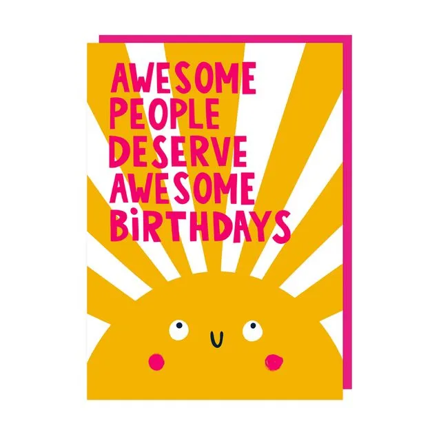 Awesome Birthday Greeting Card pack of 6