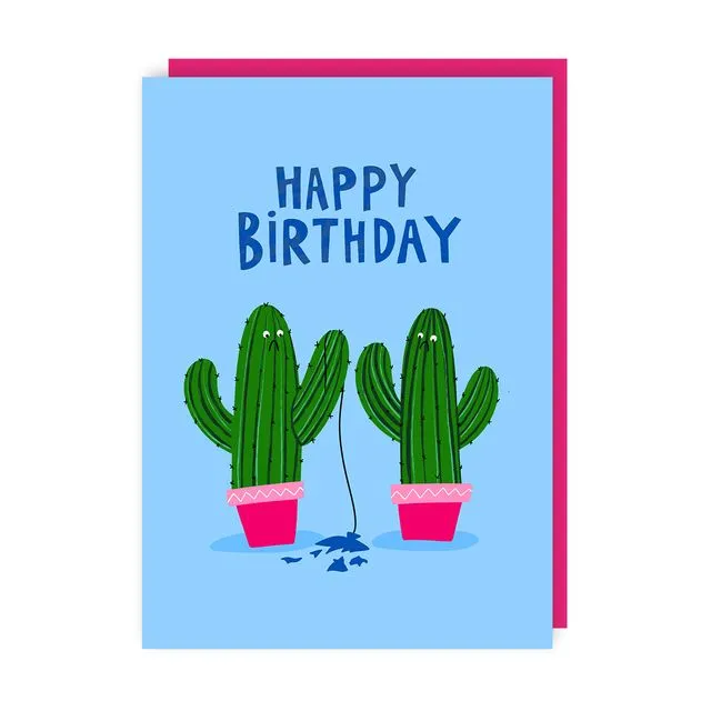 Cactus Plant Birthday Card pack of 6