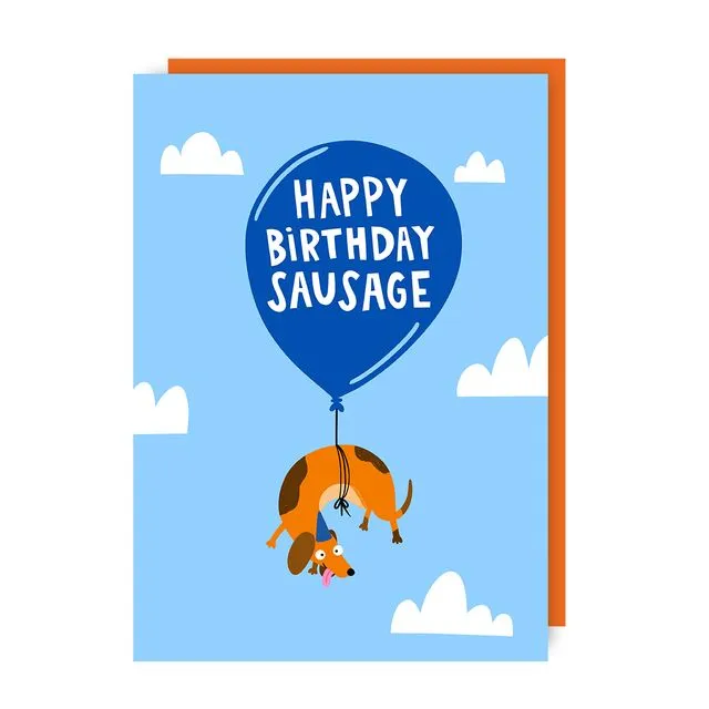 Sausage Dog Birthday Card pack of 6