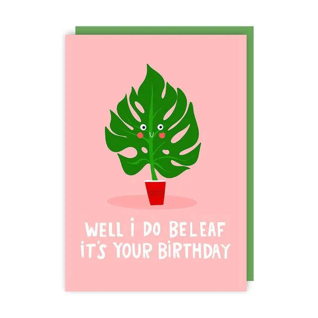 Beleaf Plant Birthday Card pack of 6
