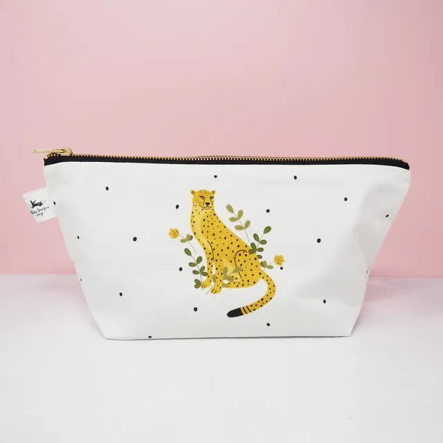 Cheetah and Polka Dots Cosmetic Bag