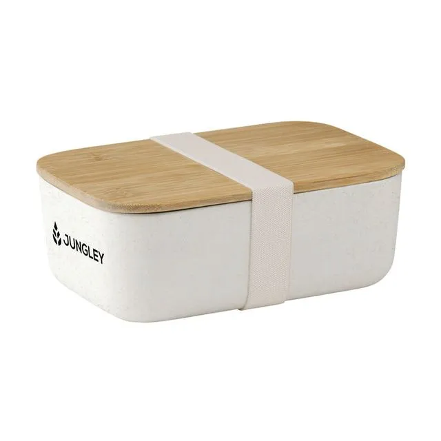 Jungley Bamboo Large Lunch Box - White (Case of 6)