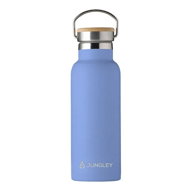 Insulated Bottle 17oz with Bamboo Lid - Blue (Case of 6)