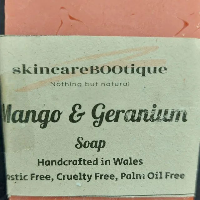 Handmade soap mango geranium