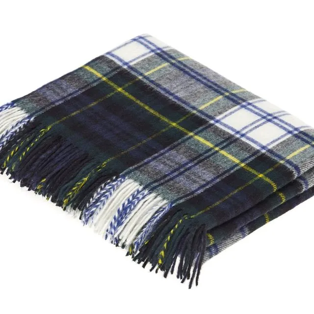 Tartan Plaid- Merino Lambswool Throw Blanket- Dress Gordon Tartan - Made in England