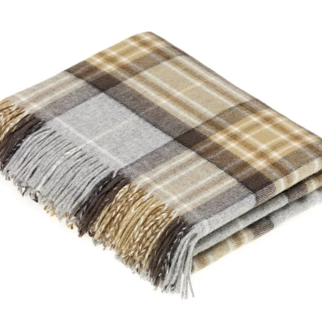 Tartan Plaid- Merino Lambswool Throw Blanket- Clan McKellar Tartan - Made in England