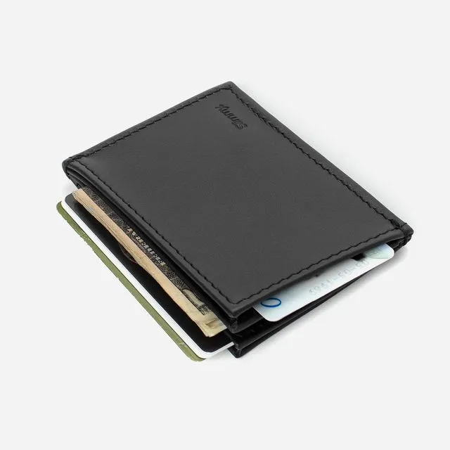 Slimmy OG 3-Pocket Leather Wallet (76mm) - Black