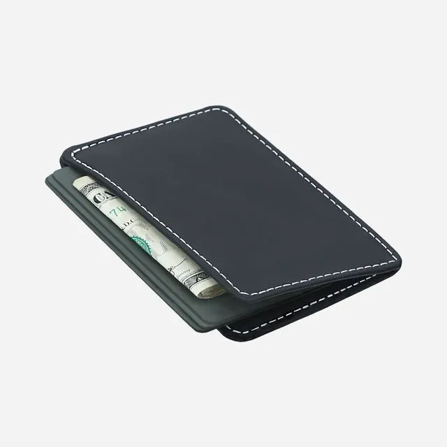 Slimmy R1S1 1-Pocket Leather Wallet (68mm) - Black