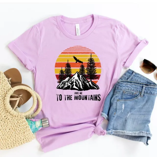 Take Me To The Mountains T-shirt, Camping Shirt, Outdoors Tshirt, Hiking Shirts, Wanderlust Gift, Nature Top, Travel Shirt