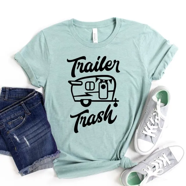Trailer Trash T-shirt, Camping Shirt, Hiking Shirts, Rv Tshirt, Adventure Top, Travel Gift, Wanderlust Shirt