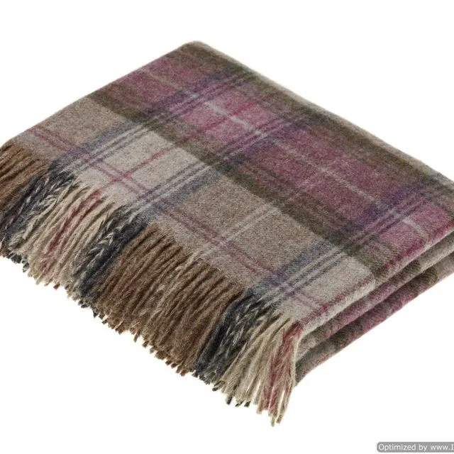 Shetland Quality - Pure New Wool - Throw Blanket - Stroud Heather - Bronte by Moon