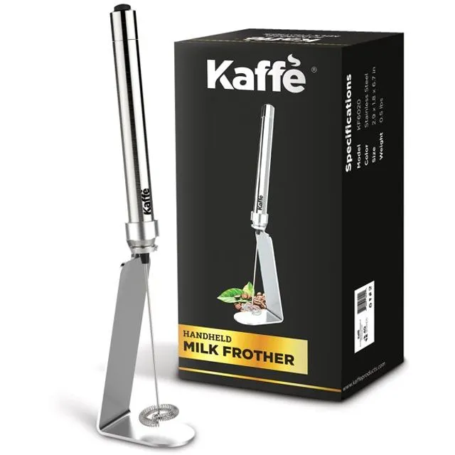 Kaffe Handheld Milk Frother with Stand Multipurpose Kitchen Milk Frother Tool - Stainless Steel