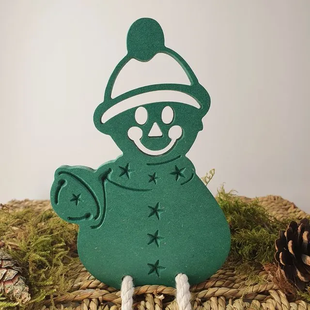 Children Gifts – Green Toys - Children Wood Toys - Ideal gift for: newborn, kids, boys, children, boys, girls, birthday, Christmas – Wood Toys - Snowman with Smile Toys - Pretend Play