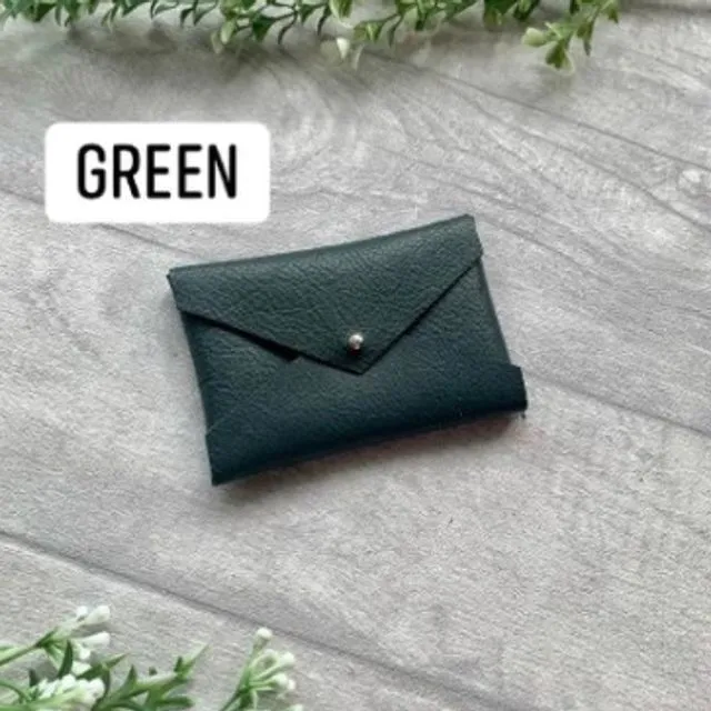 Leather Card Holder - Green