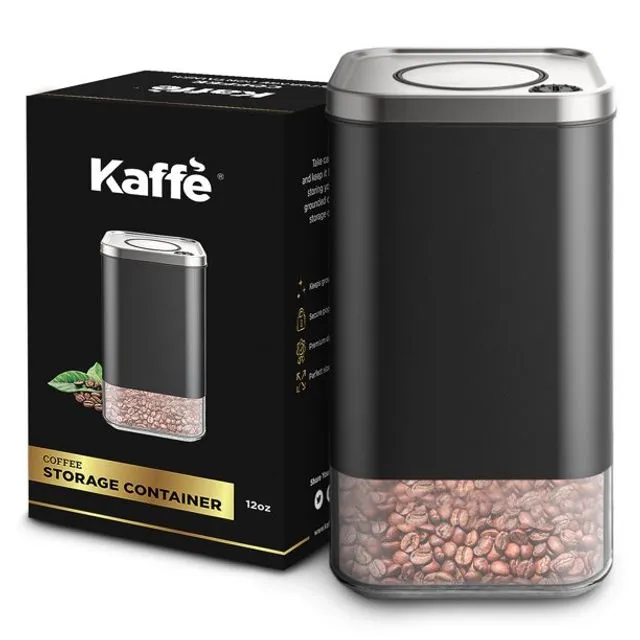KF3021S Glass Storage Container by Kaffe - BPA Free Stainless Steel - 12oz