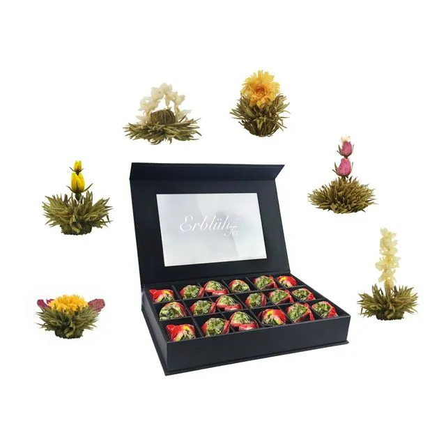 Creano Tea Flower Mix 18er AbloomTee White tea in a noble magnetic box with window & silver embossing