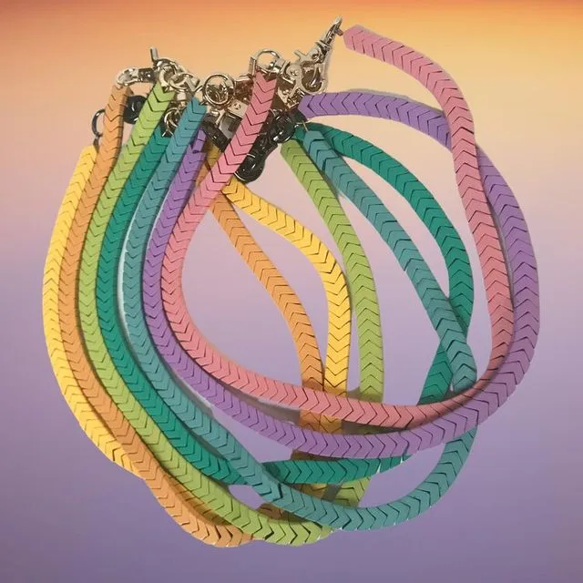 Bundle of 10 Pastel Chevron Hematite Collars Necklace