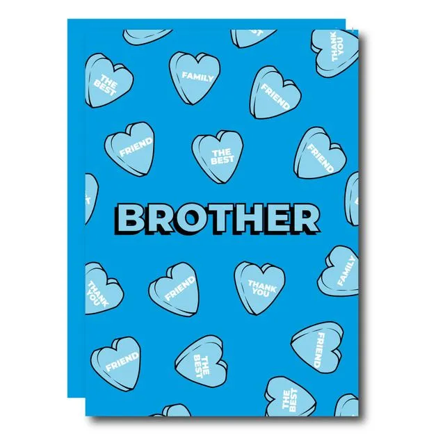 Brother Hearts Greeting Card