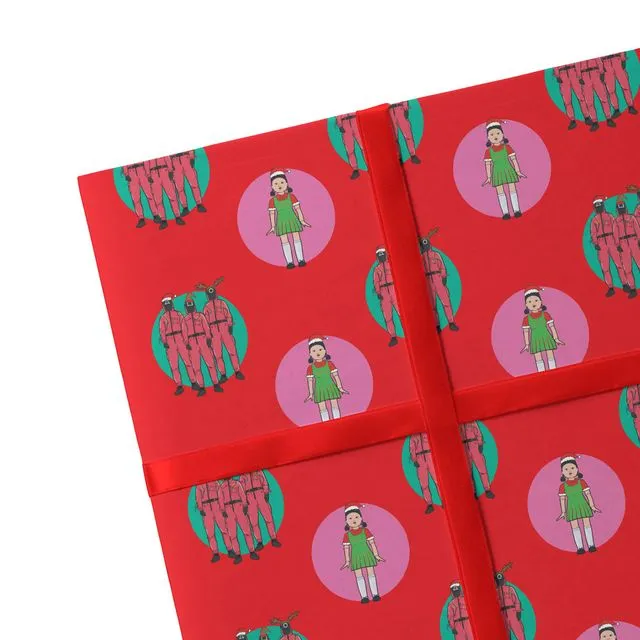 2 Sheets Squid Game Christmas Wrapping Paper