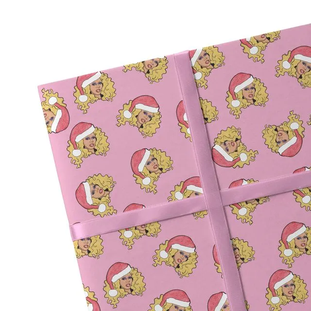 2 Sheets RuPaul Christmas Wrapping Paper
