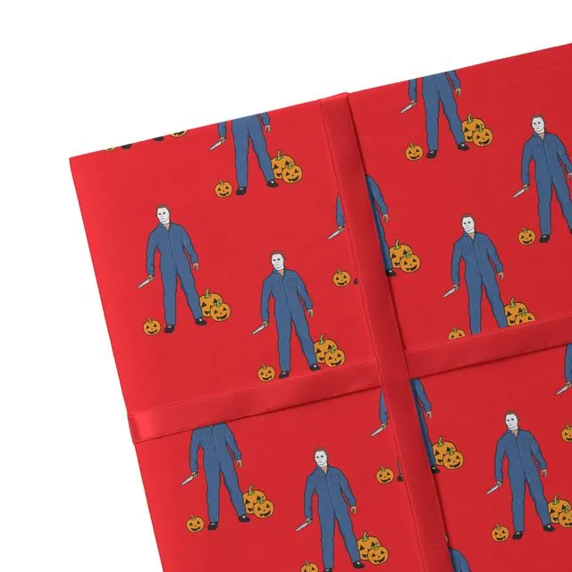 2 Sheets Michael Myers Wrapping Paper Sustainble