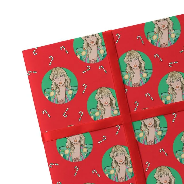 2 Sheets Taylor Christmas Wrapping Paper