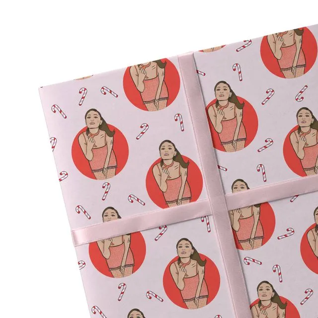 2 Sheets Ariana Christmas Wrapping Paper Sustainable