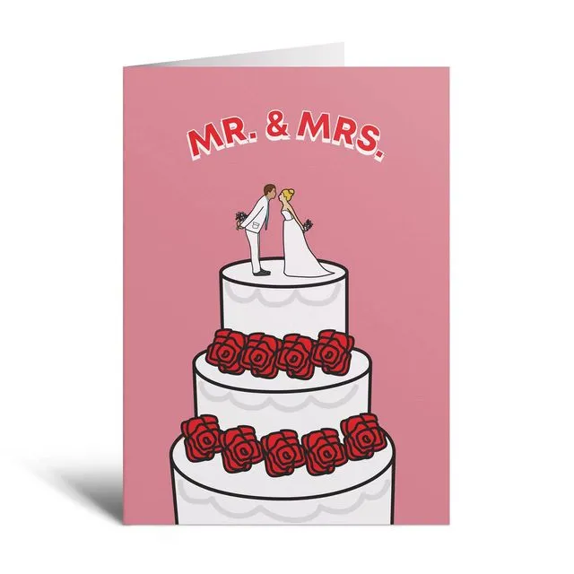 Mr. & Mrs. Cake greeting card
