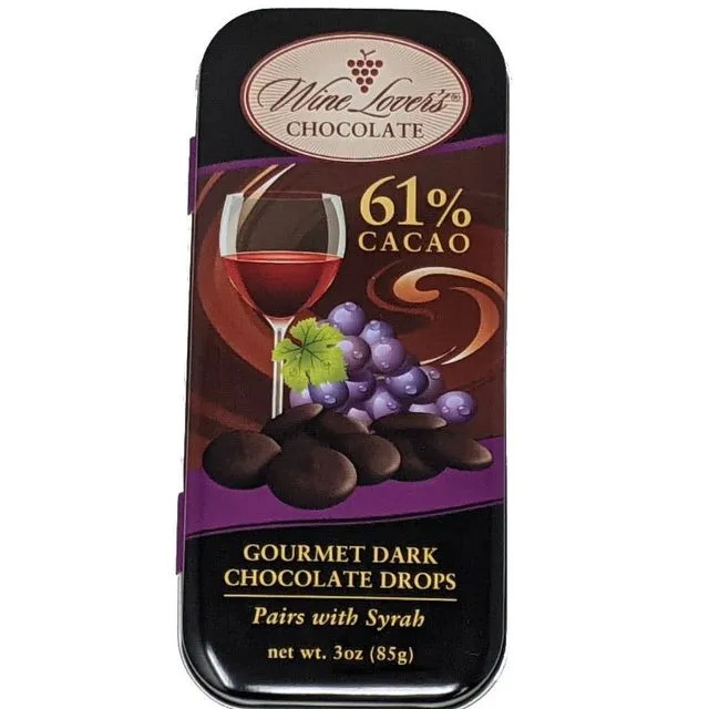 3oz Tin Wine Lover's Chocolate - Pairs with Syrah