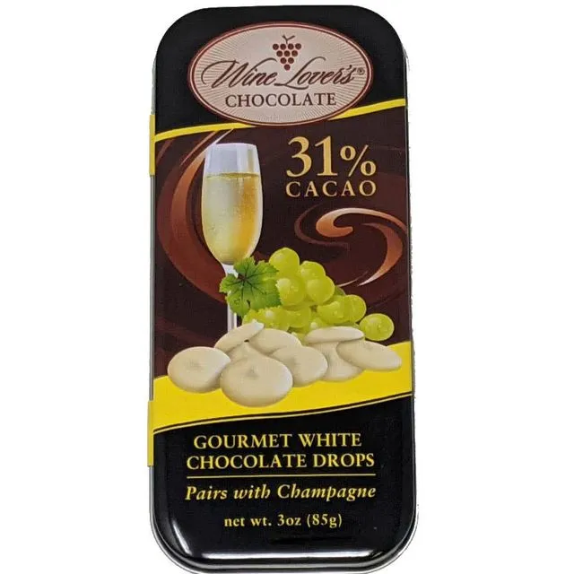 3oz Tin Wine Lover's Chocolate - Pairs with Champagne