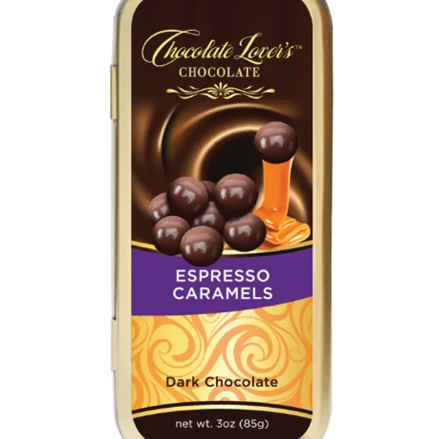 Caramel Tin - Espresso Caramels in Dark Chocolate