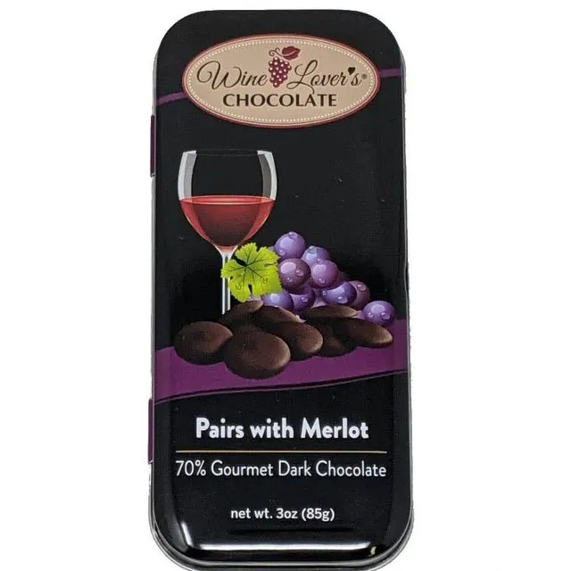 3oz Tin Wine Lover's Chocolate - Pairs with Merlot