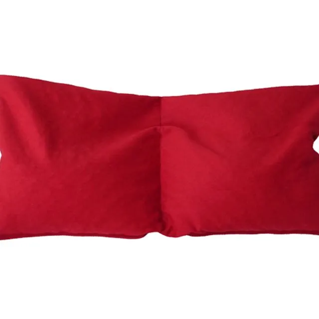 Hot Cherry Double Square Pillow in Red Denim