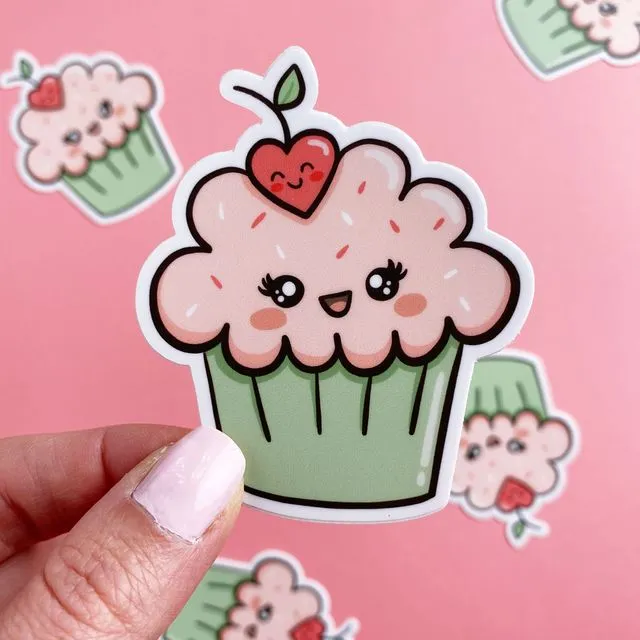 Cute Cupcake with Sprinkels Vinyl Sticker