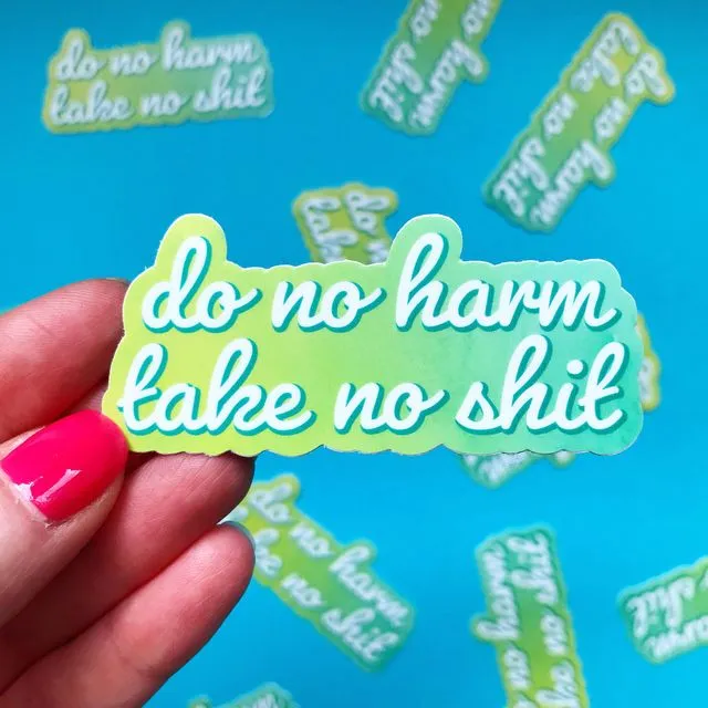 Do No Harm Take No Shit Vinyl Sticker