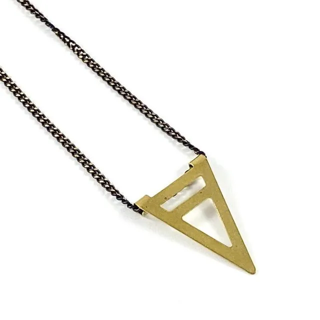 Short Geometric Necklace (Open Triangle)