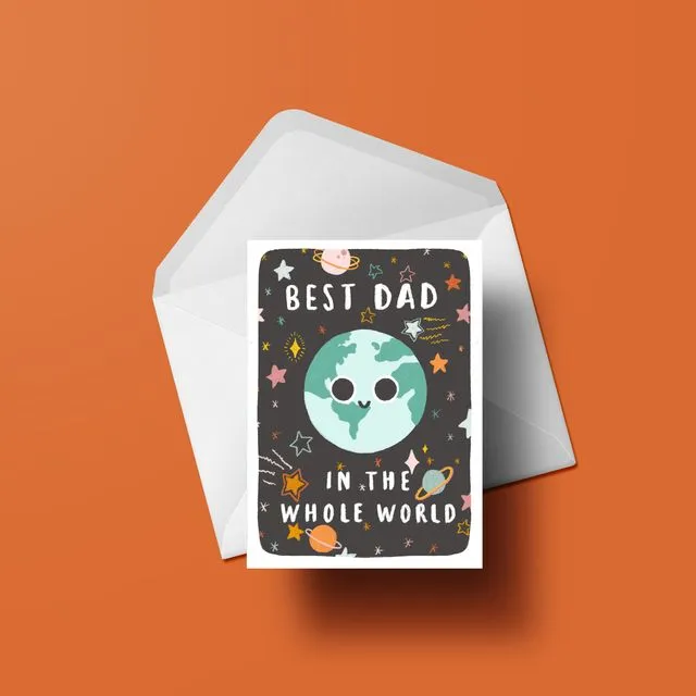 Best Dad in the World Card - Father's Day