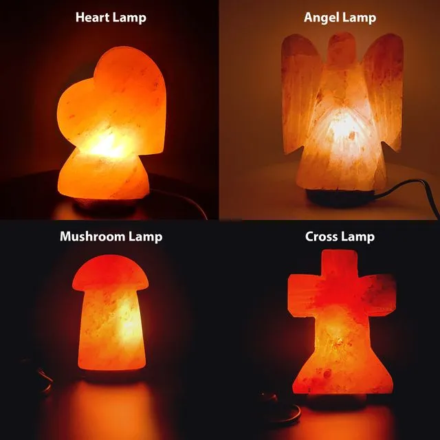 Himalayan Salt Crystal Lamps (Angel, Cross, Mushroom, Heart Lamp ) Heart