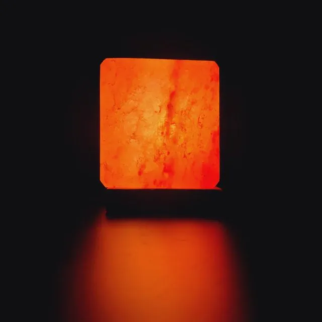 Himalayan Salt Crystal Lamps (Pyramid, Cube, Oval/Egg, Natural Aroma Lamp) Cube Lamp