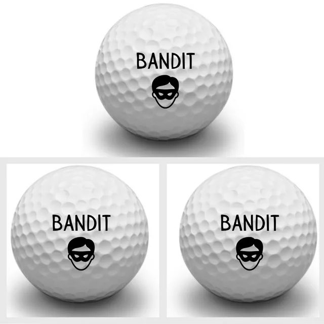 Second Ave Pack of 3 Joke Funny Golf Balls Bandit Father's Day Christmas Birthday Golfer Gift