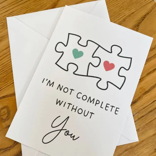 Jigsaw Anniversary Card, I Love You More Than Words
