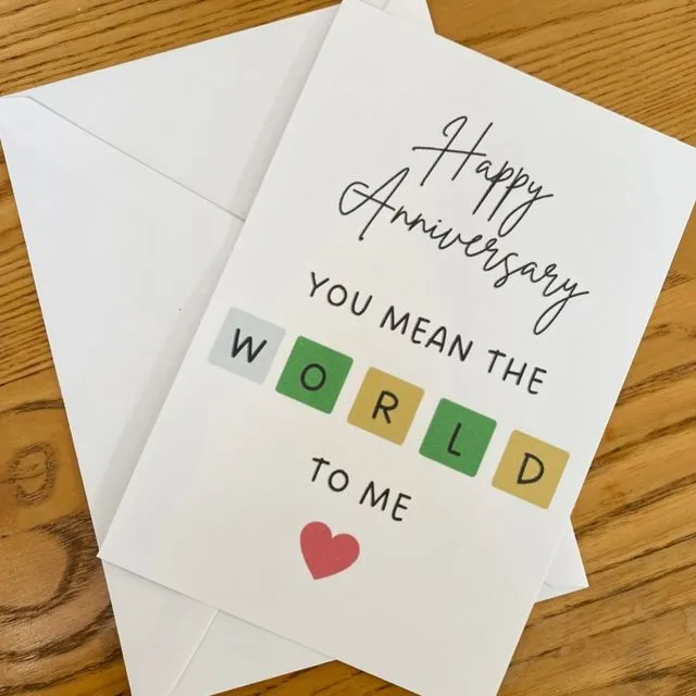 Wordle Anniversary Card, I Love You More Than Words, Funny Anniversary Card