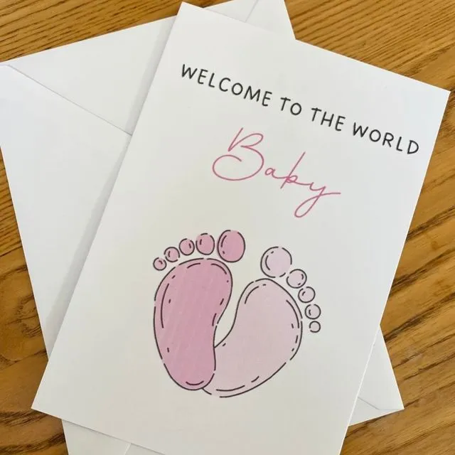 Personalised Welcome to the World Baby card | New born baby card | Expecting Card, Baby Announcement Card | Baby girl | Baby Boy
