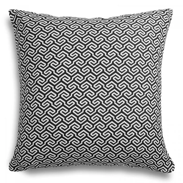 Black Geometric Outdoor Cushion