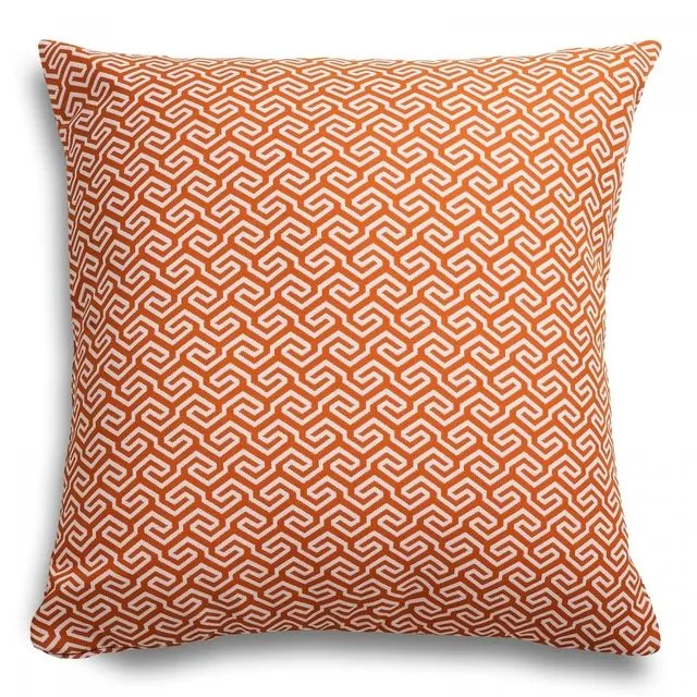 Orange Geometric Outdoor Cushion