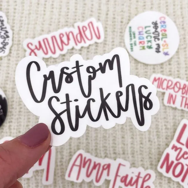 weatherproof custom stickers | custom hand-lettered sticker | custom school labels | logo sticker | personalized sticker | custom name decal