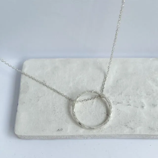 Open Circle Sterling Silver Necklace