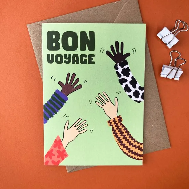 Bon Voyage Card, A6 Eco-friendly, blank inside